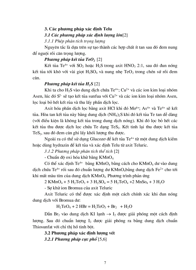 image for page Xác định Telu bằng phương pháp von-ampe hòa tan catot khi có mặt và không có mặt 8- oxiquinoli(8-oxine)