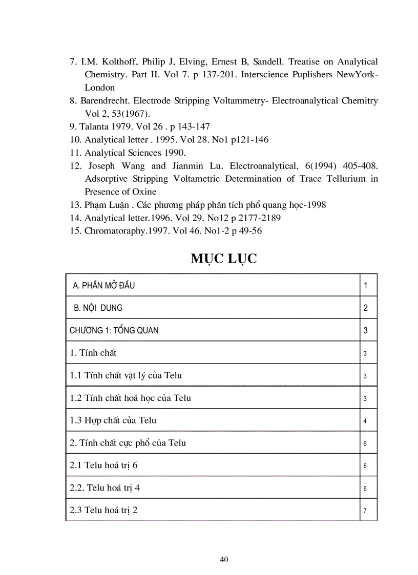 image for page Xác định Telu bằng phương pháp von-ampe hòa tan catot khi có mặt và không có mặt 8- oxiquinoli(8-oxine)