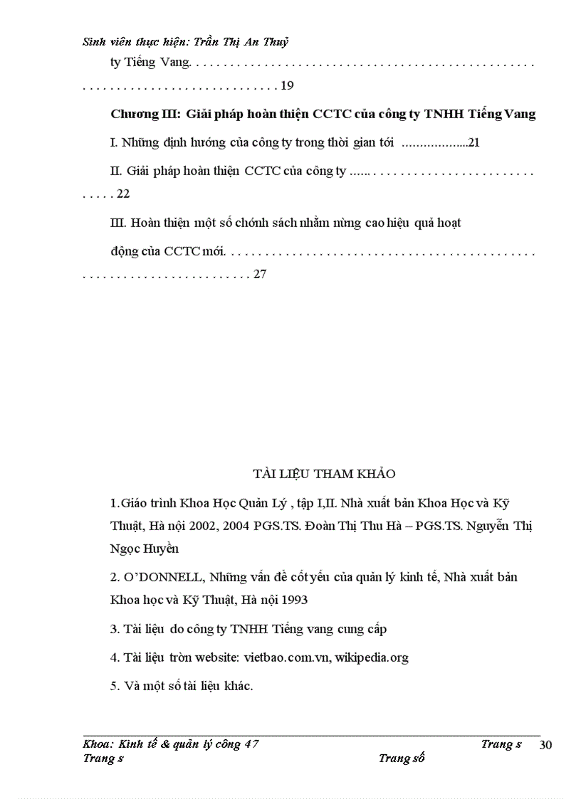 image for page Thực trạng CCTC của công ty TNHH Tiếng Vang