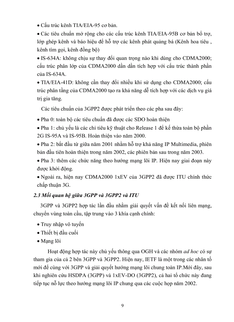 image for page Nghiên cứu quy trình chuyến đổi lên mạng thông tin di động thế hệ 3 sử dụng công nghệ CDMA