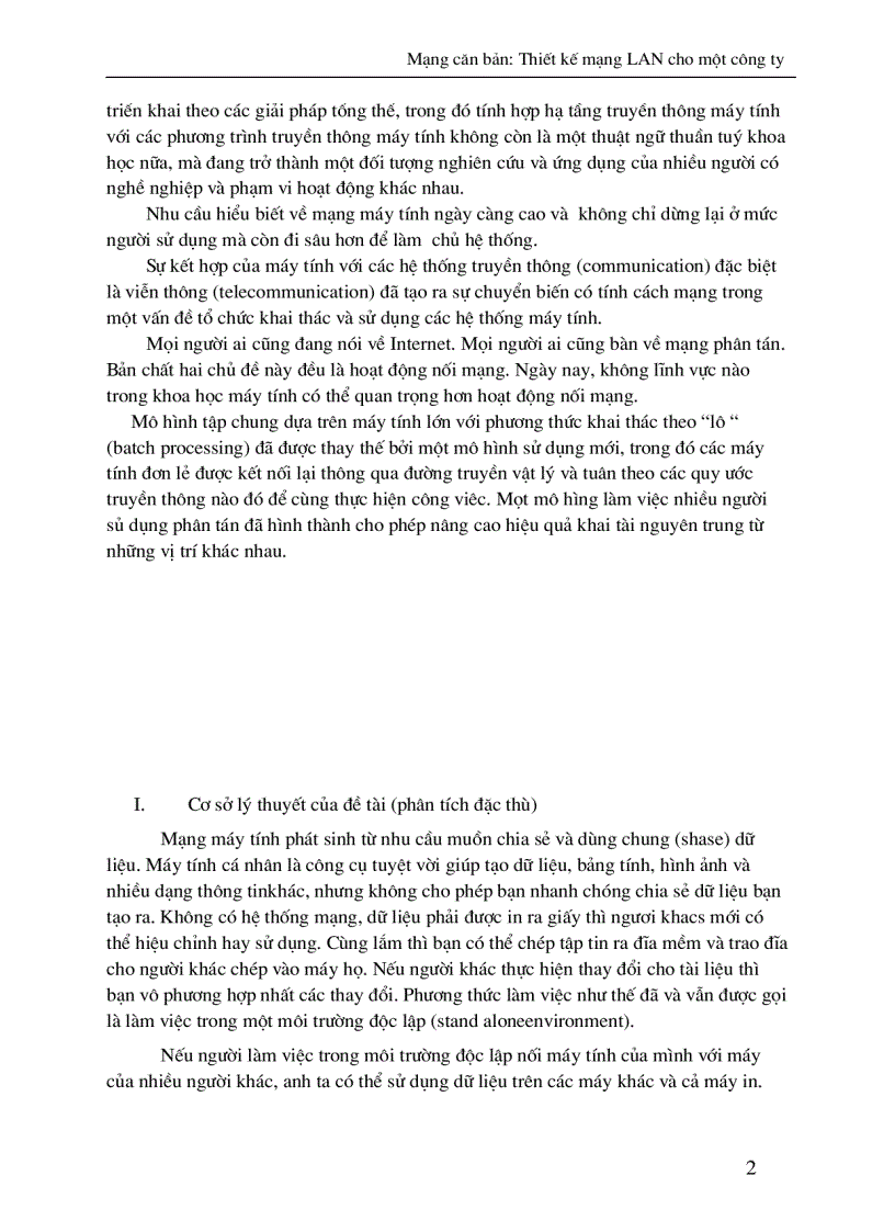 image for page Mạng căn bản: Thiết kế mạng LAN cho một công ty