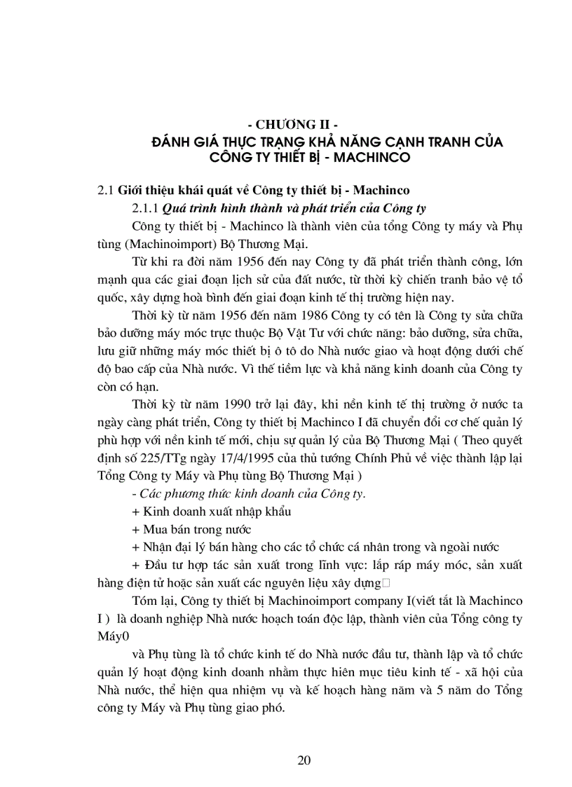 image for page Nâng cao khả năng cạnh tranh của Công ty thiết bị - Machinco