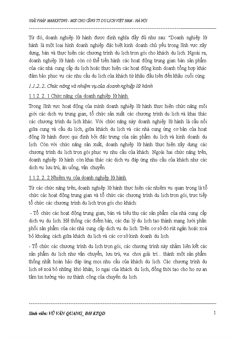 image for page Xây dựng các giải pháp marketing-mix cho công ty du lịch Việt Nam tại Hà Nội