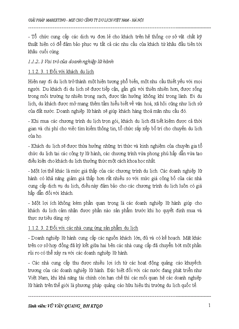 image for page Xây dựng các giải pháp marketing-mix cho công ty du lịch Việt Nam tại Hà Nội