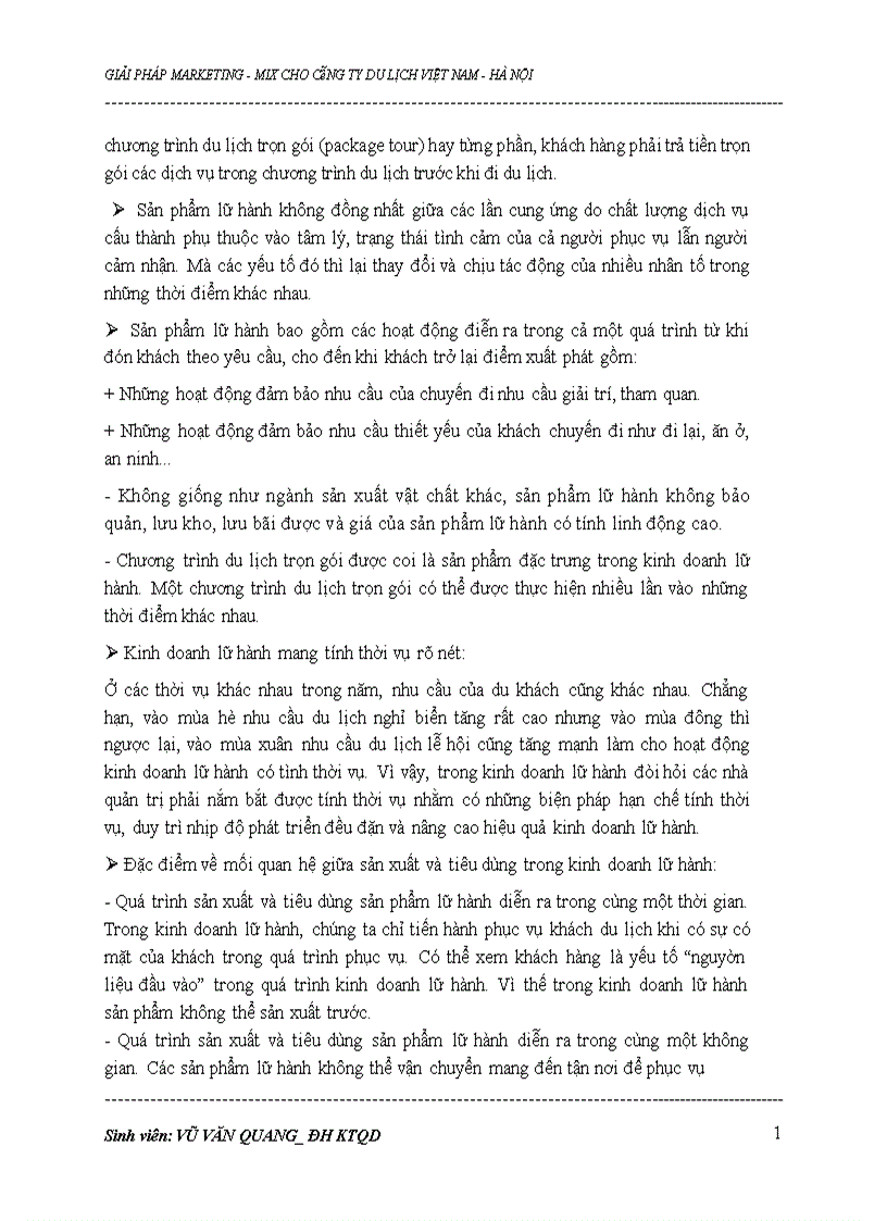 image for page Xây dựng các giải pháp marketing-mix cho công ty du lịch Việt Nam tại Hà Nội