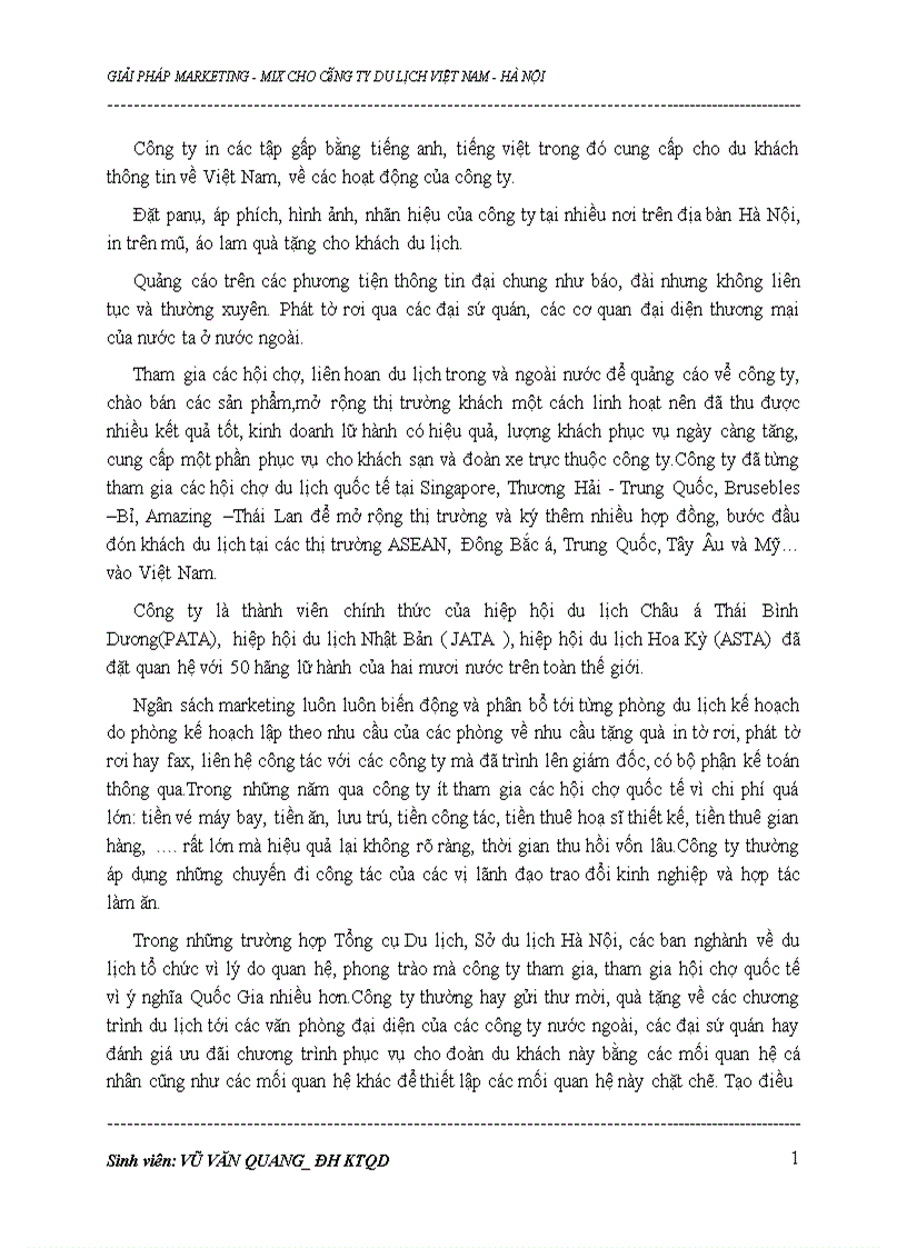 image for page Xây dựng các giải pháp marketing-mix cho công ty du lịch Việt Nam tại Hà Nội