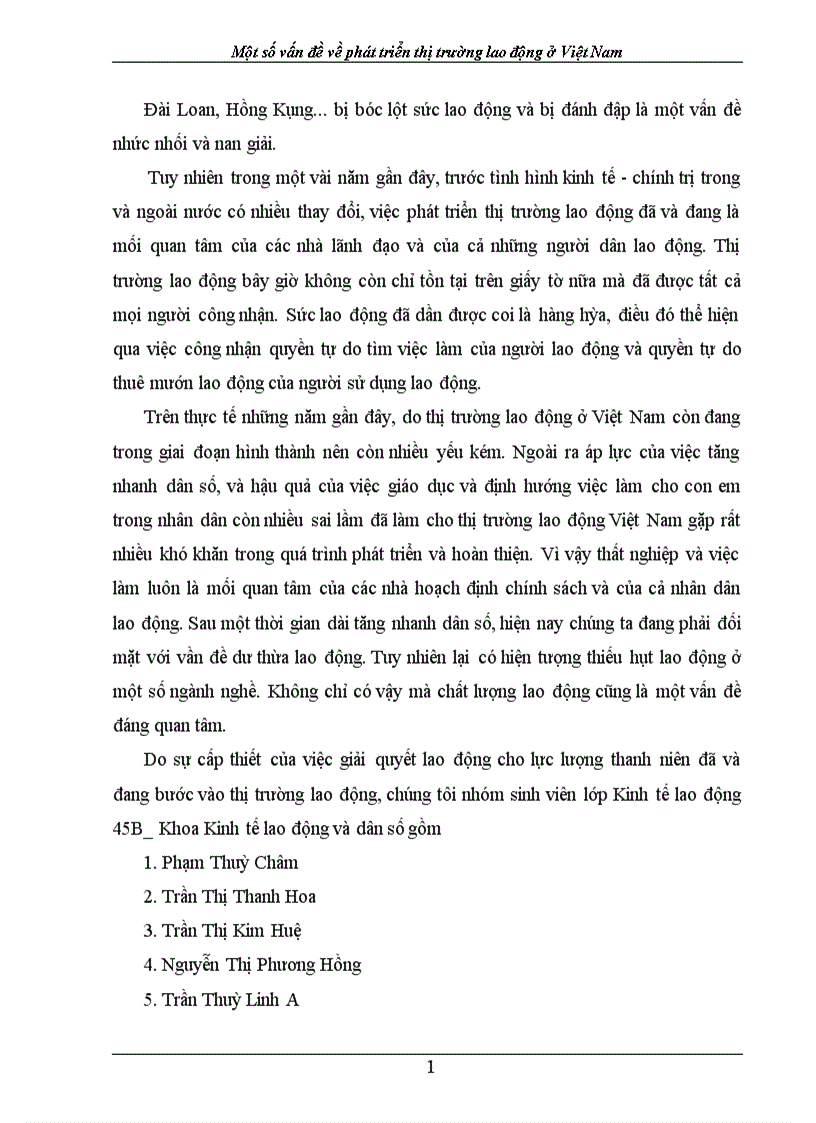 image for page Một số vấn đề về phát triển thị trường lao động Việt Nam những năm gần đây