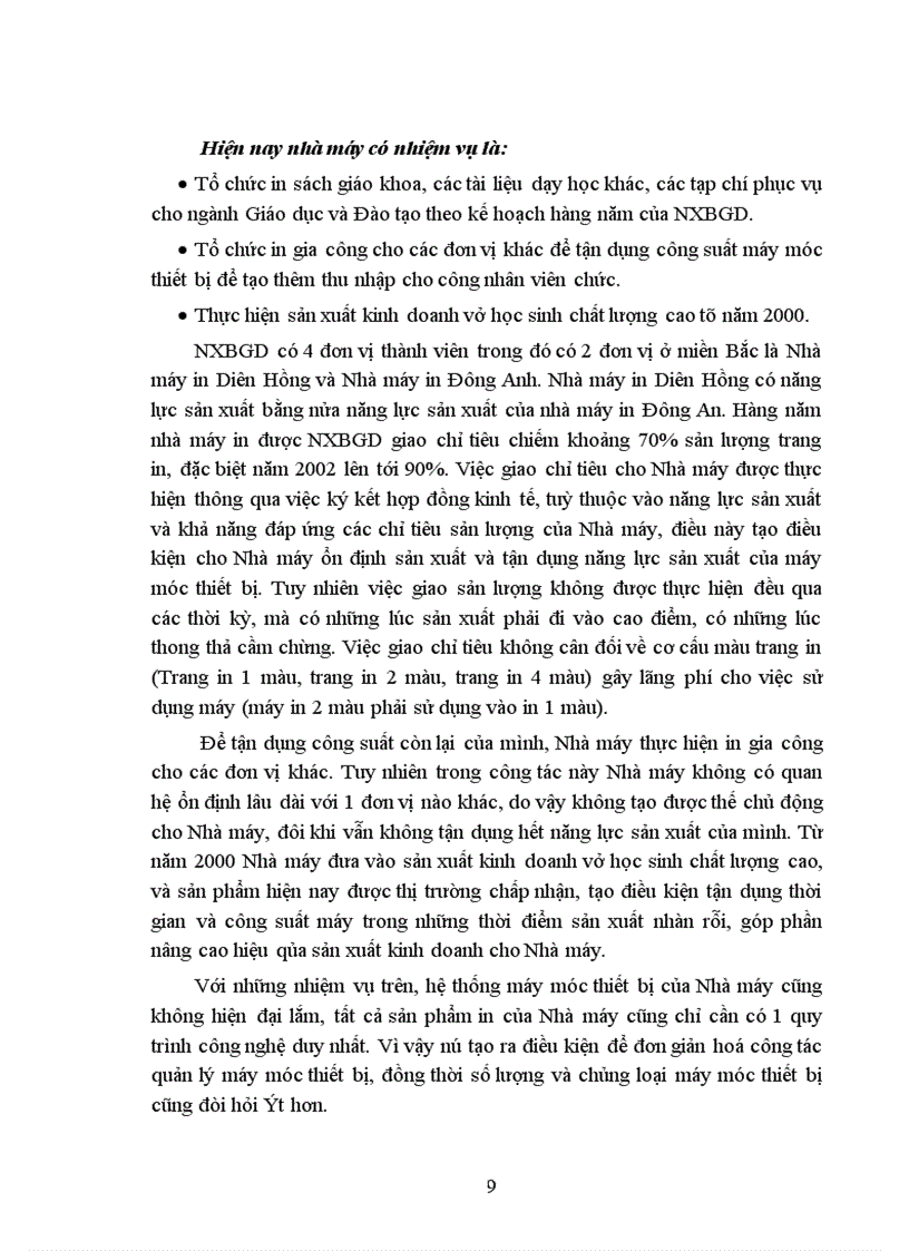 image for page Một số biện pháp cơ bản nhằm quản lý và sử dụng hiệu quả máy móc thiết bị tại nhà máy in Diên Hồng - NXBGD