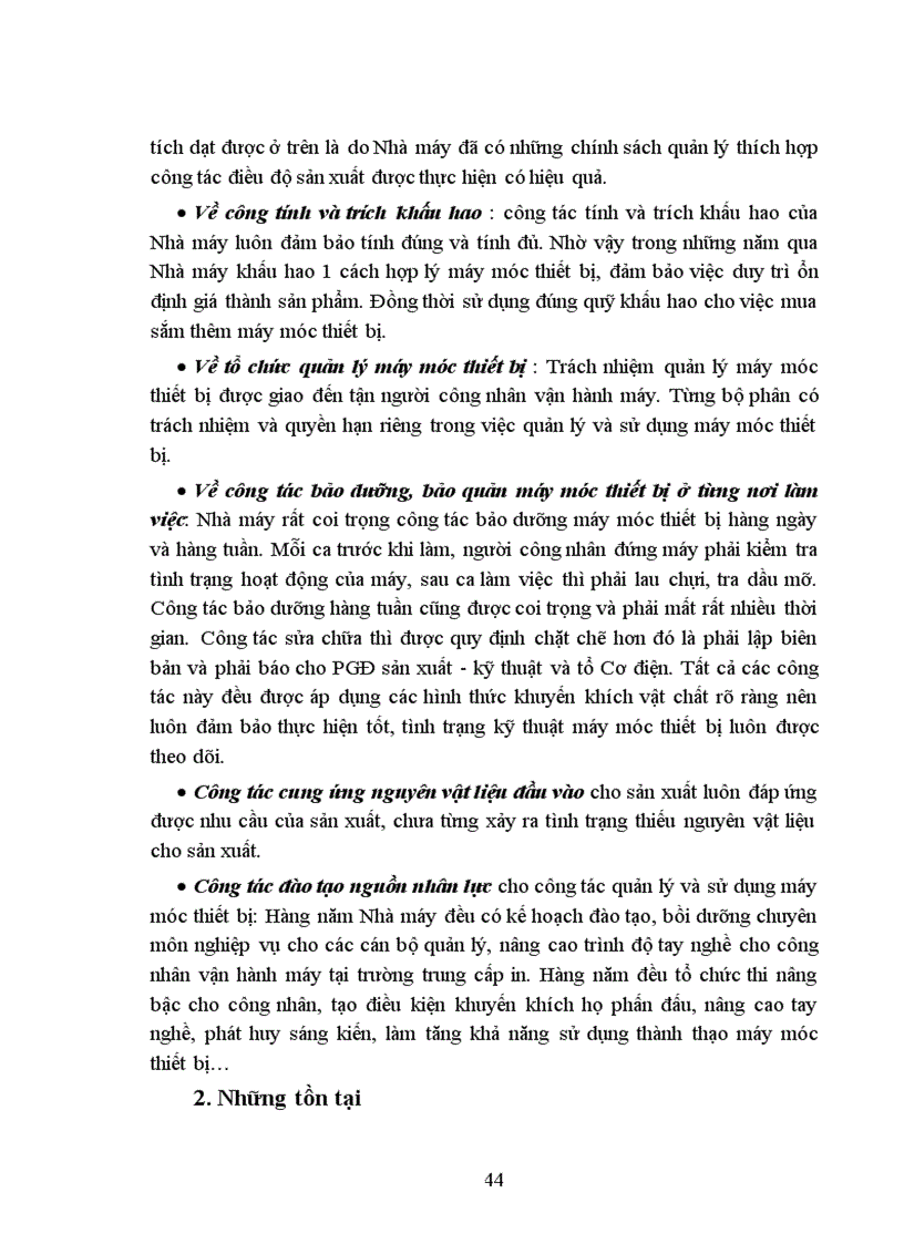 image for page Một số biện pháp cơ bản nhằm quản lý và sử dụng hiệu quả máy móc thiết bị tại nhà máy in Diên Hồng - NXBGD