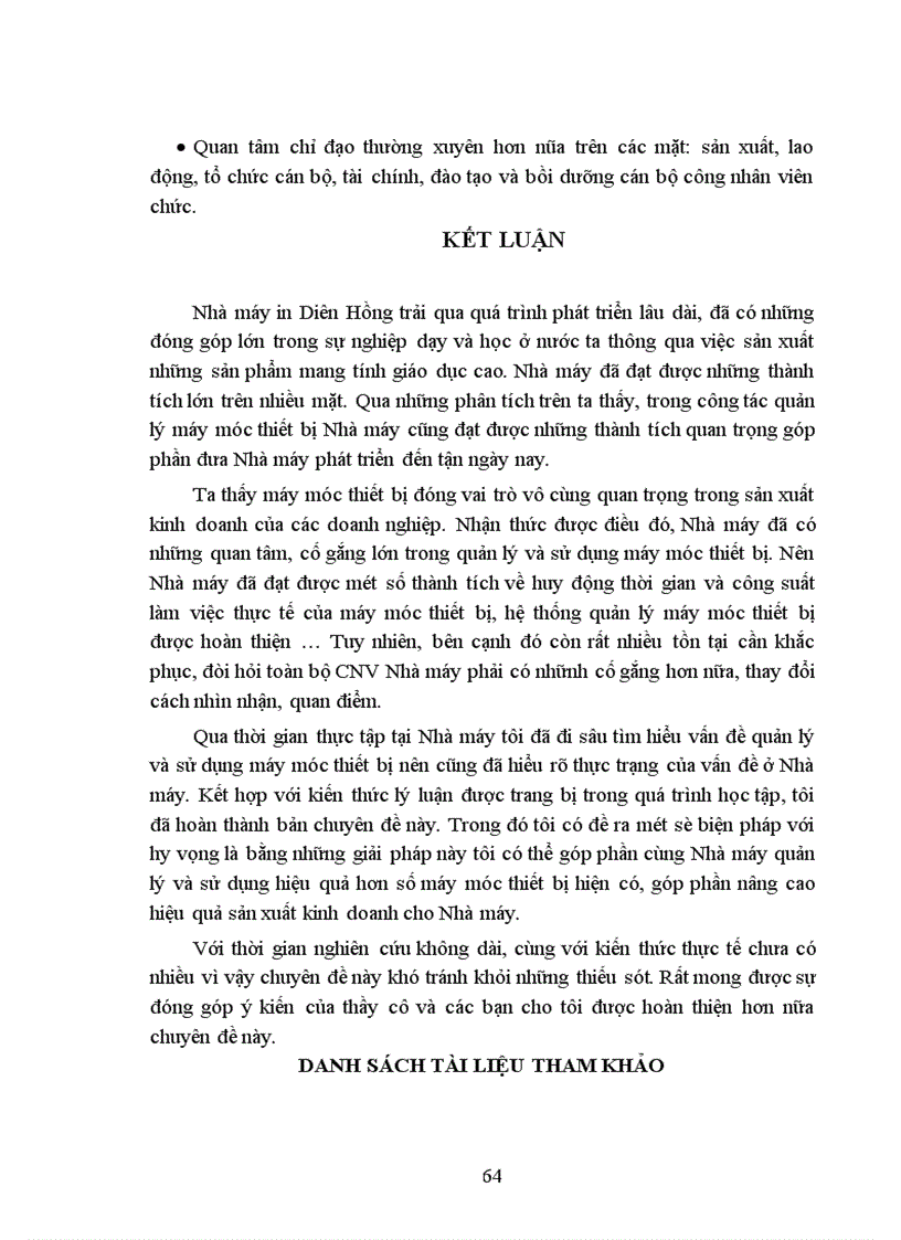 image for page Một số biện pháp cơ bản nhằm quản lý và sử dụng hiệu quả máy móc thiết bị tại nhà máy in Diên Hồng - NXBGD