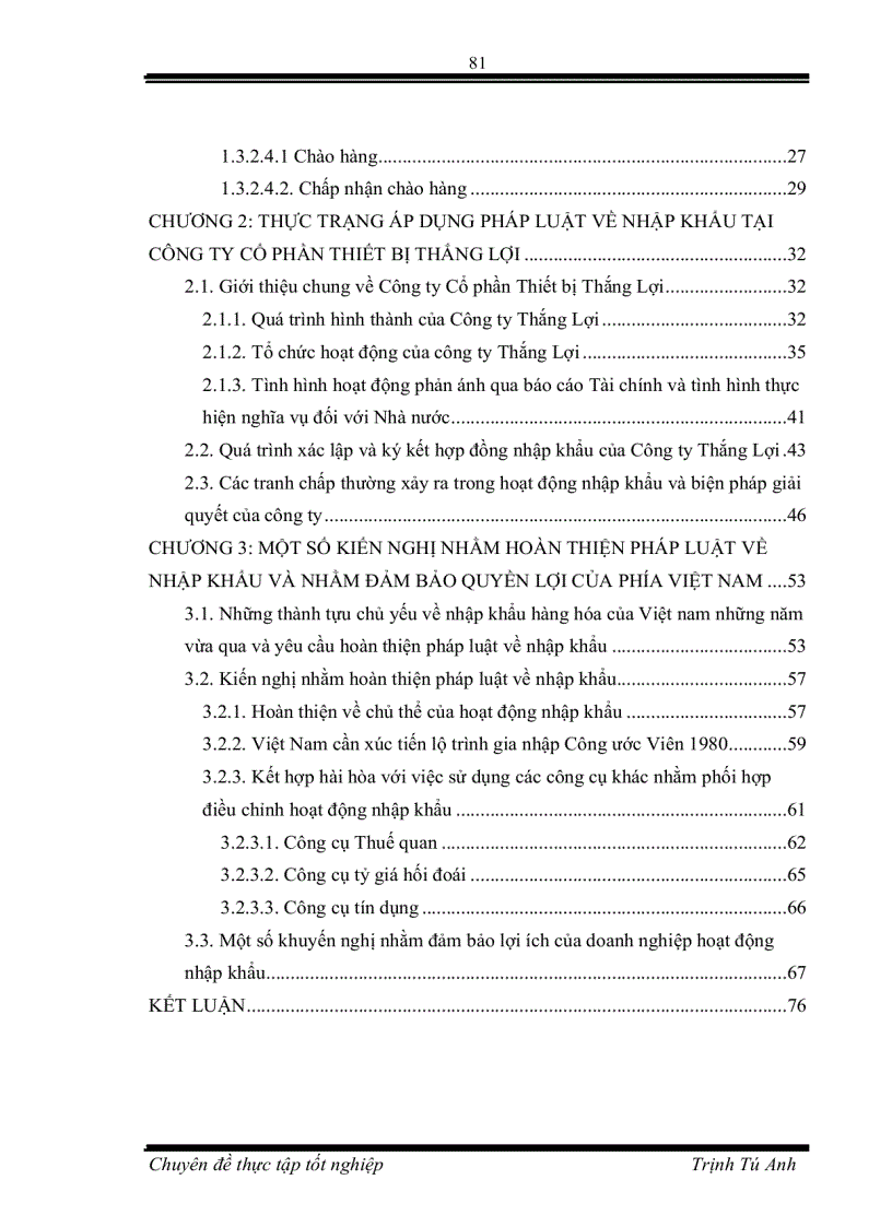 image for page Pháp luật về nhập khẩu và Thực trạng áp dụng tại Công ty Cổ Phần Thiết bị Thắng Lợi