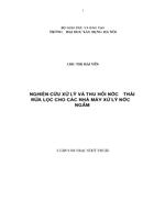 Nghiên cứu xử lý Và thu hồi nước thải rửa lọc cho các nhà máy xử lý nước ngầm