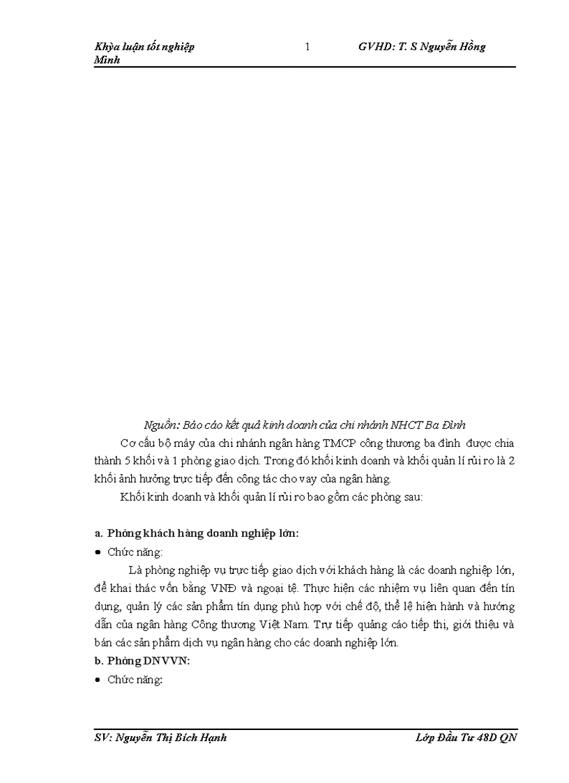 image for page Hoàn thiện công tác thẩm định dự án đầu tư vay vốn của các doanh nghiệp vừa và nhỏ tại chi nhánh Ngân hàng TMCP công thương Ba Đình