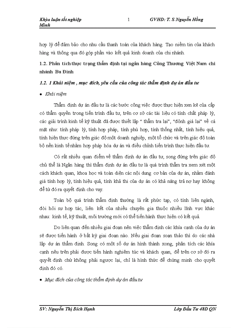 image for page Hoàn thiện công tác thẩm định dự án đầu tư vay vốn của các doanh nghiệp vừa và nhỏ tại chi nhánh Ngân hàng TMCP công thương Ba Đình