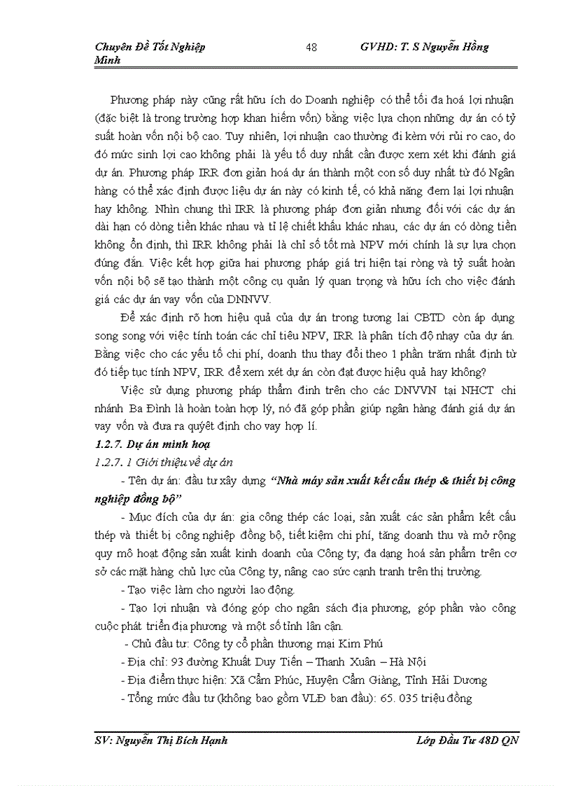 image for page Hoàn thiện công tác thẩm định dự án đầu tư vay vốn của các doanh nghiệp vừa và nhỏ tại chi nhánh Ngân hàng TMCP công thương Ba Đình