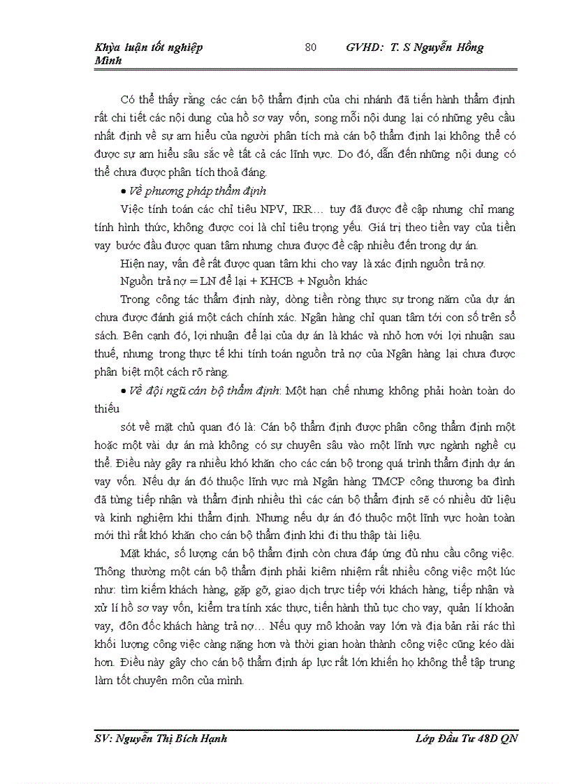 image for page Hoàn thiện công tác thẩm định dự án đầu tư vay vốn của các doanh nghiệp vừa và nhỏ tại chi nhánh Ngân hàng TMCP công thương Ba Đình