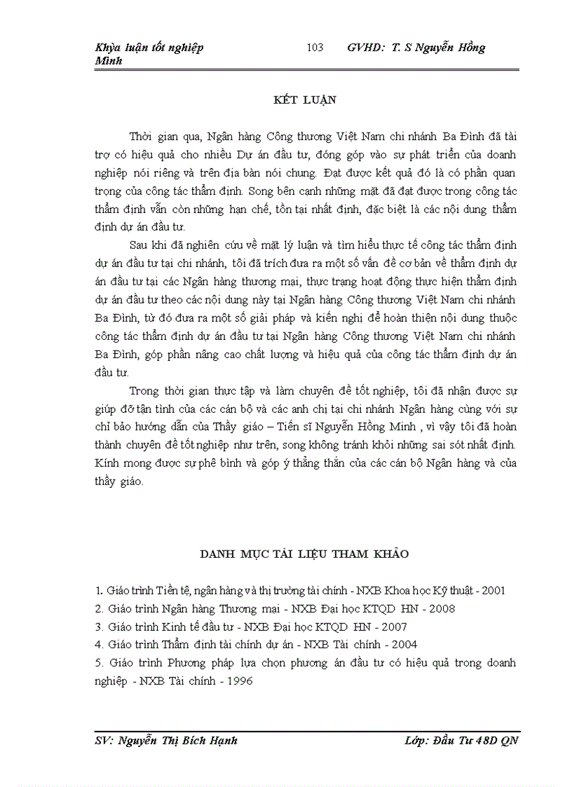 image for page Hoàn thiện công tác thẩm định dự án đầu tư vay vốn của các doanh nghiệp vừa và nhỏ tại chi nhánh Ngân hàng TMCP công thương Ba Đình
