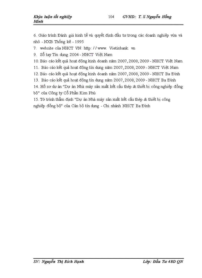 image for page Hoàn thiện công tác thẩm định dự án đầu tư vay vốn của các doanh nghiệp vừa và nhỏ tại chi nhánh Ngân hàng TMCP công thương Ba Đình