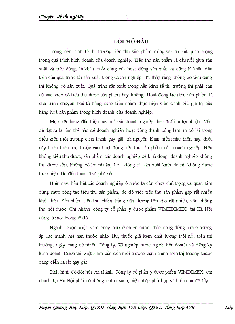 image for page Một số giải pháp đẩy nhanh tiêu thụ sản phẩm của chi nhánh công ty cổ phần y dược phẩm VIMEDIMEX tại Hà Nội