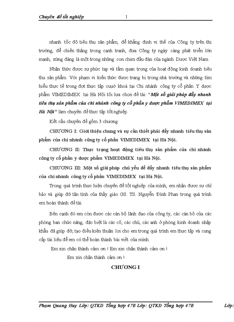 image for page Một số giải pháp đẩy nhanh tiêu thụ sản phẩm của chi nhánh công ty cổ phần y dược phẩm VIMEDIMEX tại Hà Nội