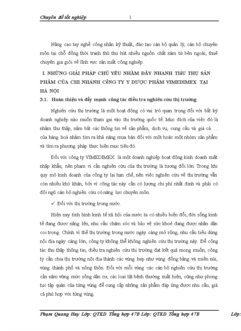 image for page Một số giải pháp đẩy nhanh tiêu thụ sản phẩm của chi nhánh công ty cổ phần y dược phẩm VIMEDIMEX tại Hà Nội