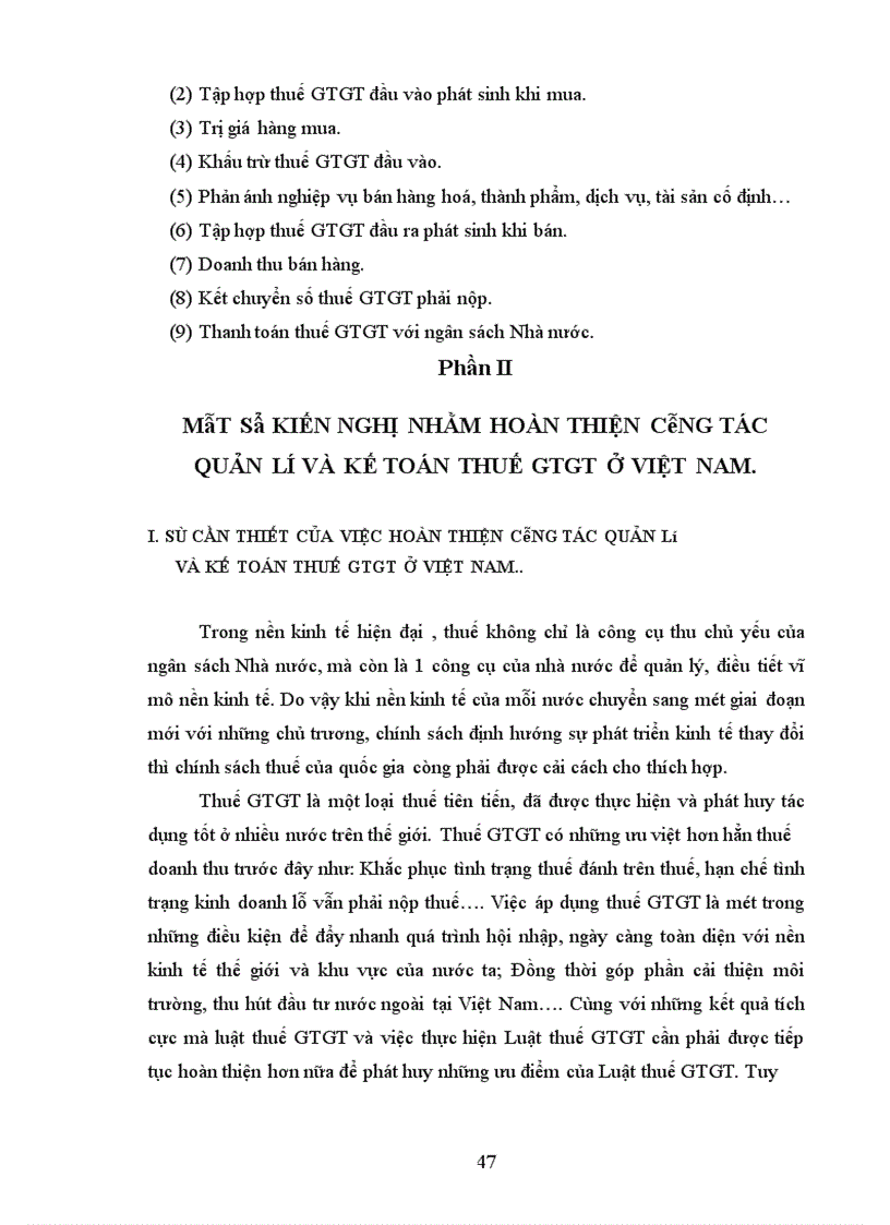 image for page Thuế GTGT,Thực trạng vận hành thuế GTGT và kế toán thuế GTGT ở việt nam