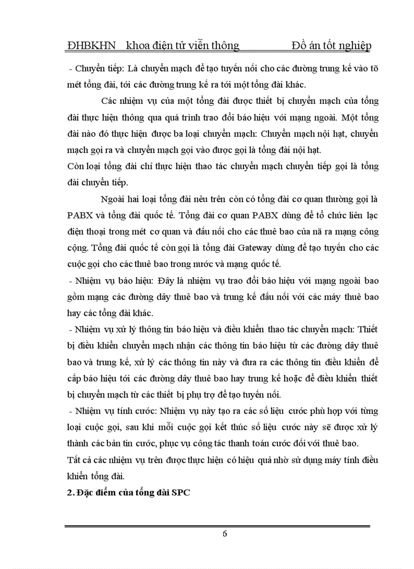 image for page Tổng quan về tổng đài SPC và tổng đài NEAX - 61E và phân hệ chuyển mạch