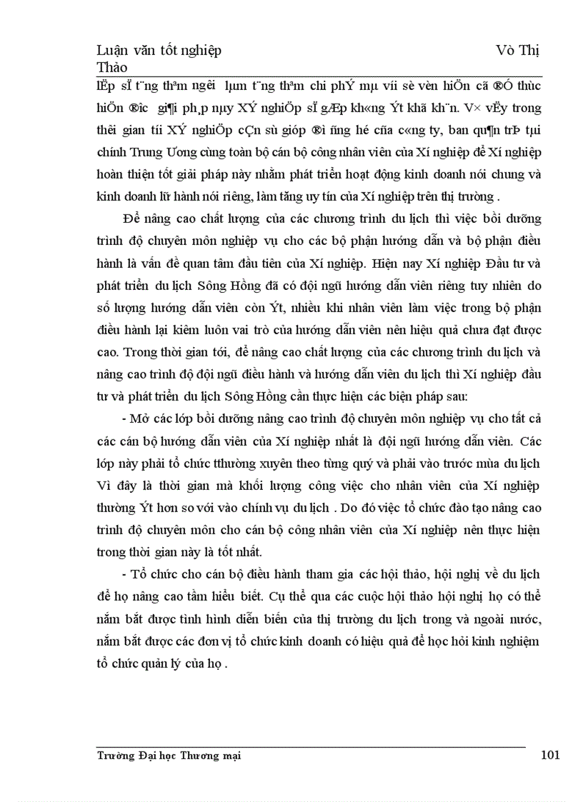 image for page Giải pháp phát triển hoạt động kinh doanh lữ hành nội địa của Xí nghiệp Đầu tư và phát triển du lịch Sông Hồng thuộc Công ty Du lịch và thương mại tổng hợp Thăng Long
