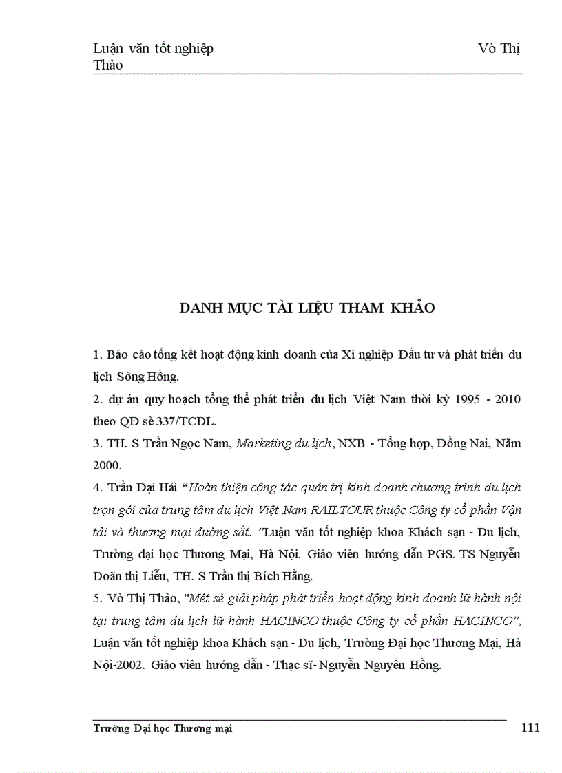 image for page Giải pháp phát triển hoạt động kinh doanh lữ hành nội địa của Xí nghiệp Đầu tư và phát triển du lịch Sông Hồng thuộc Công ty Du lịch và thương mại tổng hợp Thăng Long