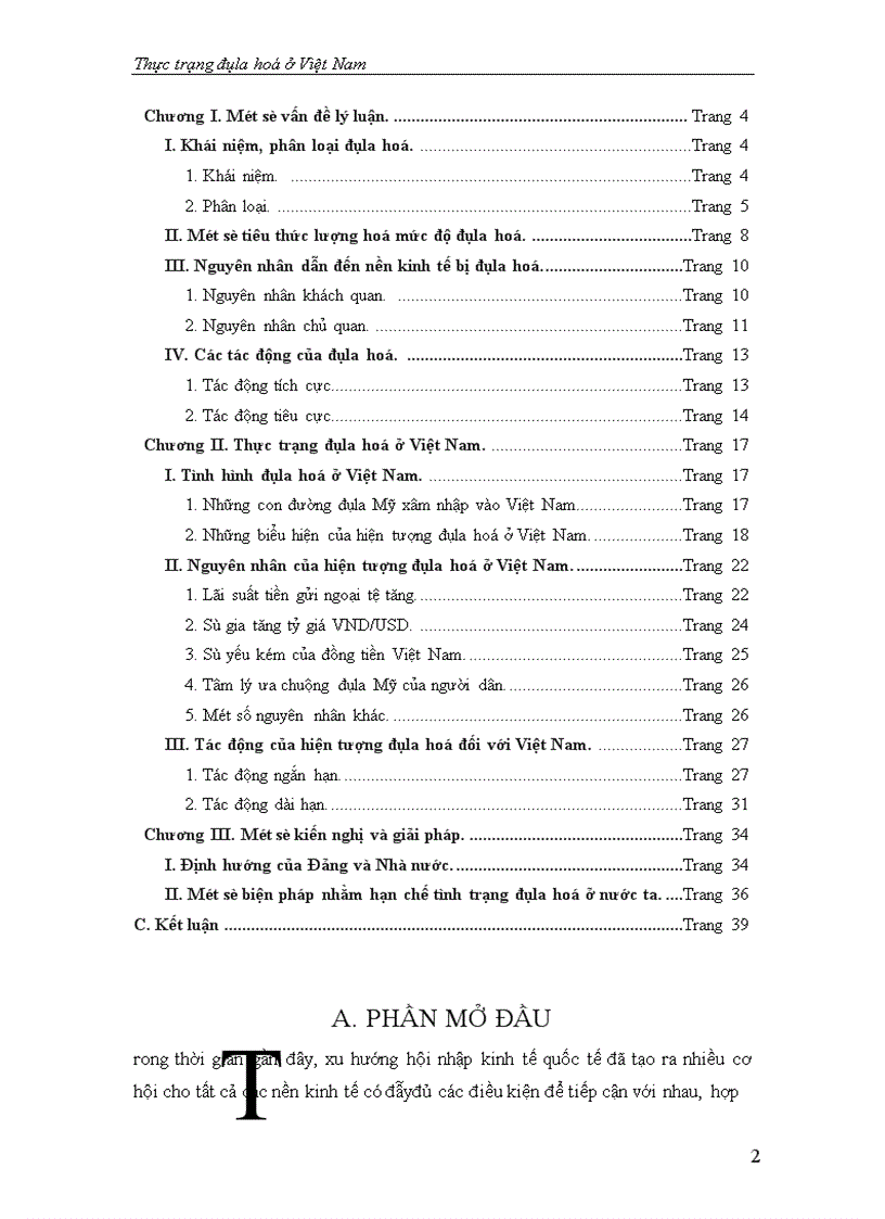 image for page Thực trạng Đôla hoá
