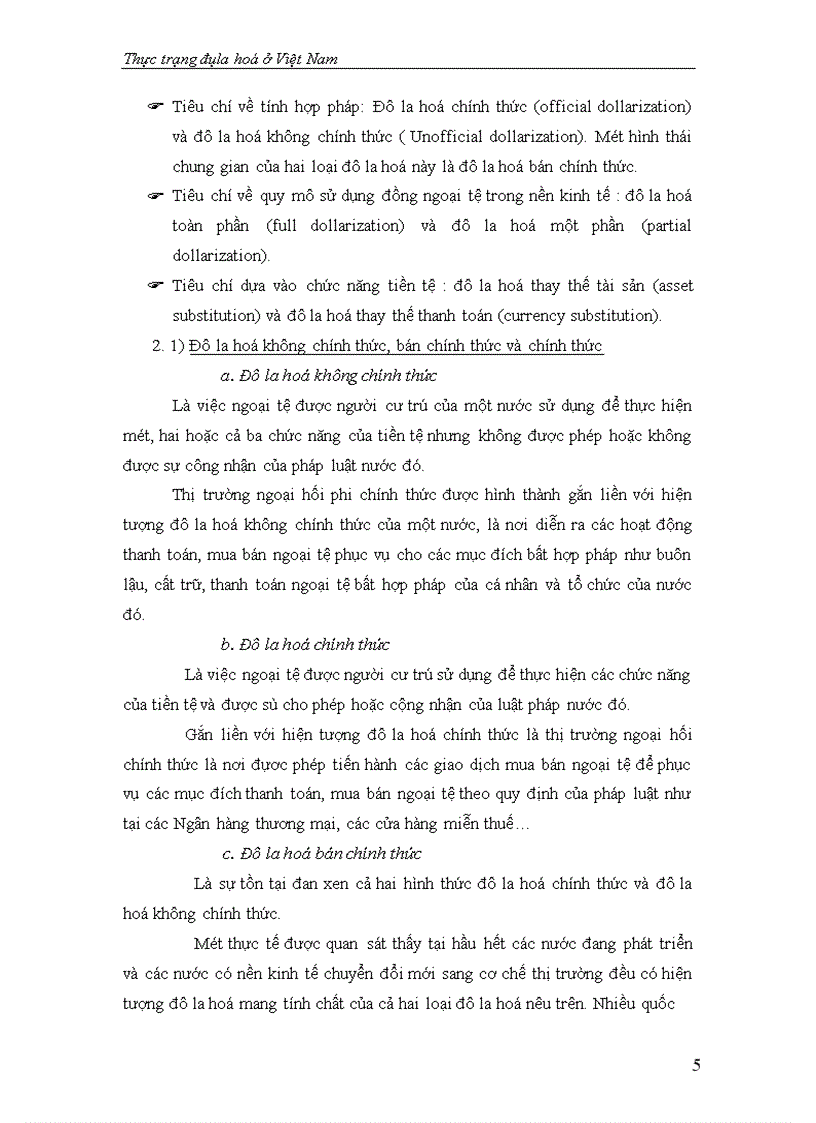 image for page Thực trạng Đôla hoá