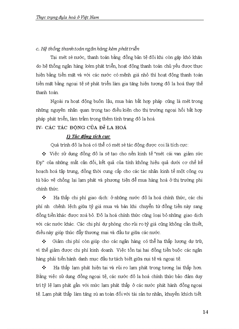 image for page Thực trạng Đôla hoá