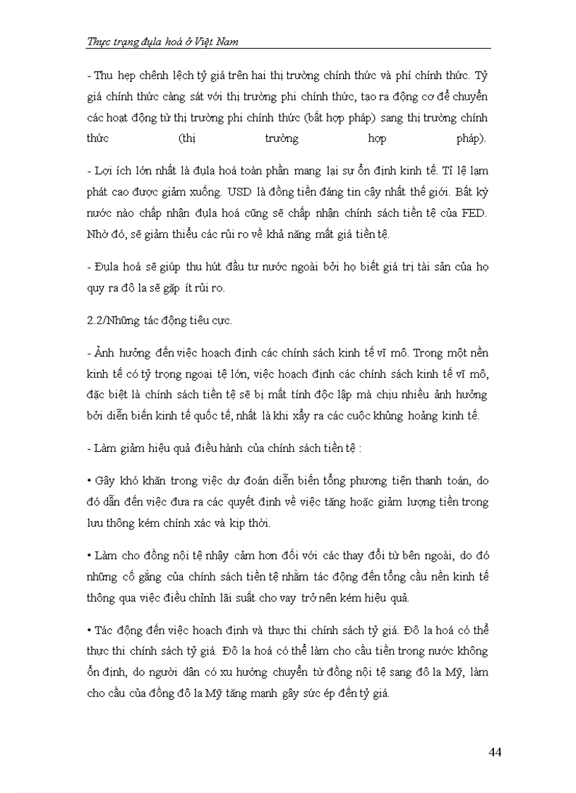 image for page Thực trạng Đôla hoá