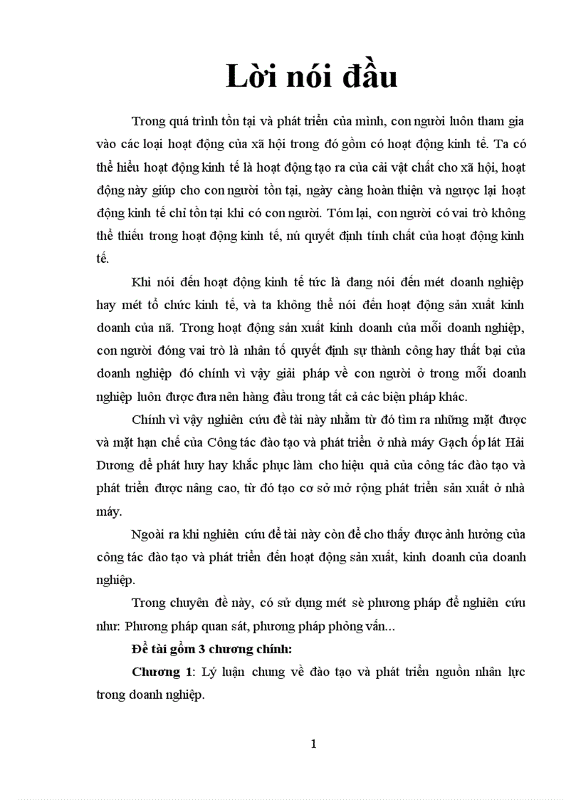 image for page Thực trạng công tác đào tạo và phát triển nguồn nhân lực ở nhà máy gạch ốp lát Hải Dương