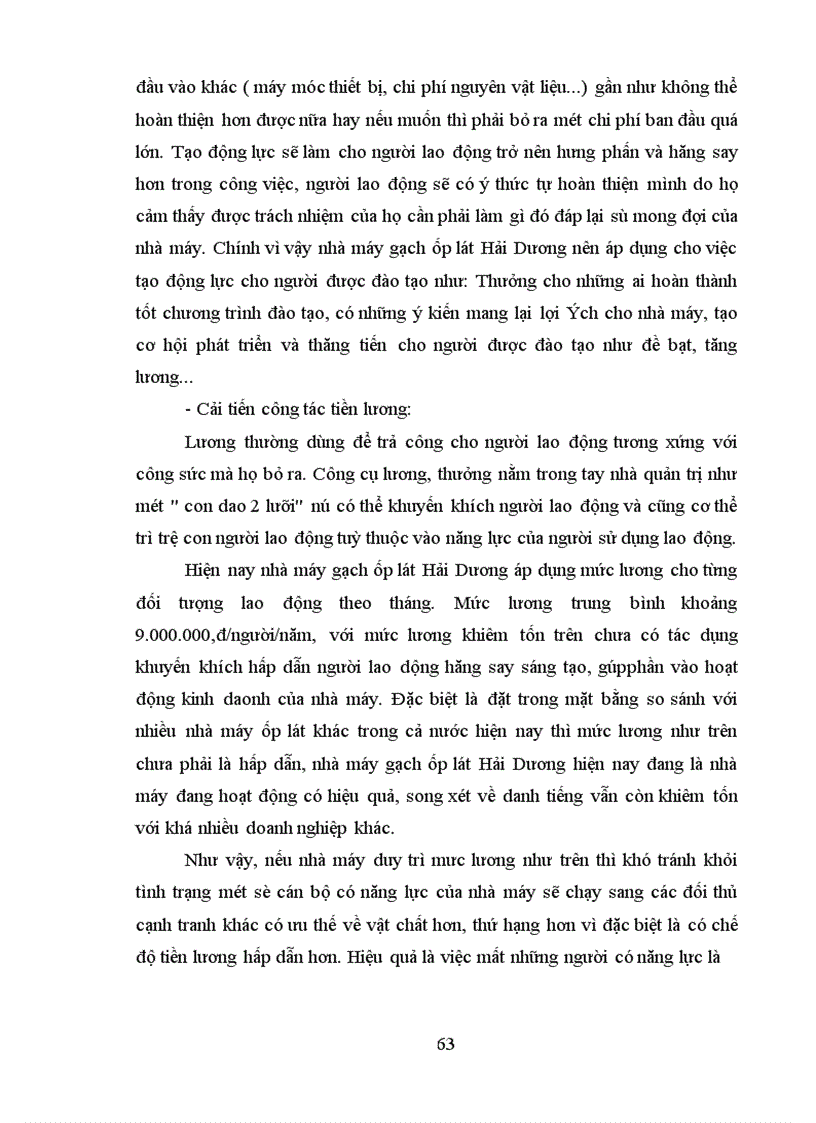 image for page Thực trạng công tác đào tạo và phát triển nguồn nhân lực ở nhà máy gạch ốp lát Hải Dương