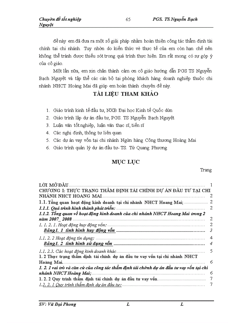 image for page Hoàn thiện công tác thẩm định tài chính dự án đầu tư vay vốn tại chi nhánh Ngân hàng công thương Hoàng Mai