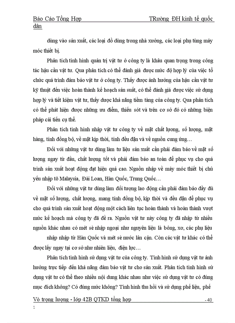 image for page Chuyên đề báo cáo thực tập khảo sát tổng hợp tại công ty vải sợi nghĩa hưng tp .việt trì - phú thọ