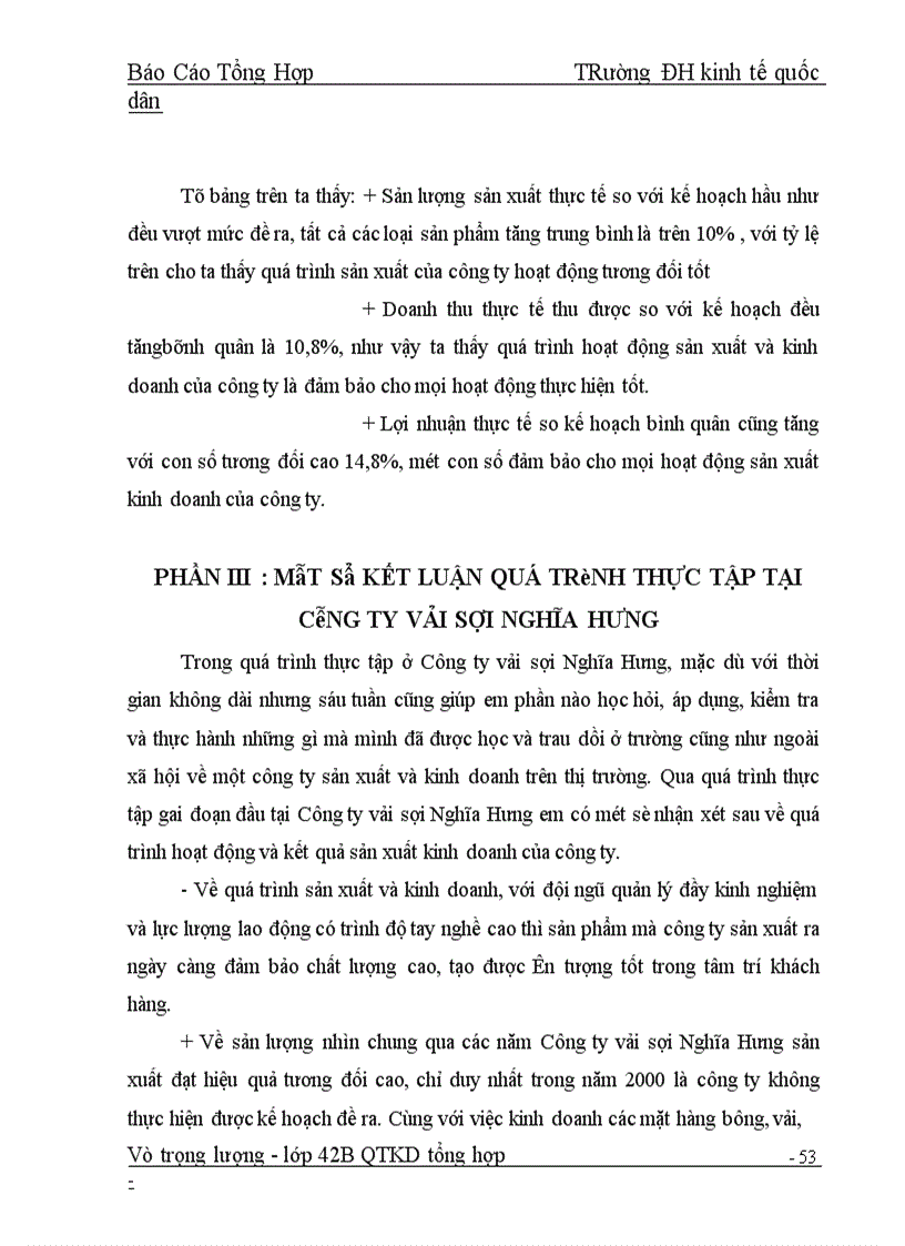 image for page Chuyên đề báo cáo thực tập khảo sát tổng hợp tại công ty vải sợi nghĩa hưng tp .việt trì - phú thọ