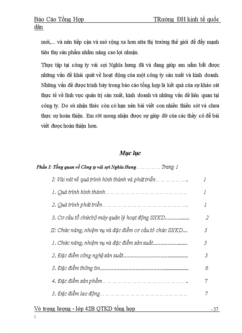image for page Chuyên đề báo cáo thực tập khảo sát tổng hợp tại công ty vải sợi nghĩa hưng tp .việt trì - phú thọ