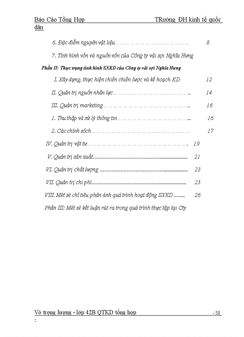 image for page Chuyên đề báo cáo thực tập khảo sát tổng hợp tại công ty vải sợi nghĩa hưng tp .việt trì - phú thọ