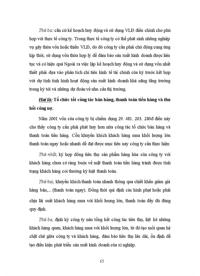 image for page Một số biện pháp nhằm nâng cao hiệu quả tổ chức sử dụng vốn lưu động tại công ty Dệt vải Công nghiệp Hà Nội.