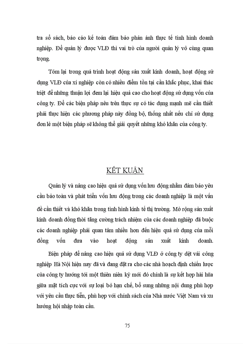 image for page Một số biện pháp nhằm nâng cao hiệu quả tổ chức sử dụng vốn lưu động tại công ty Dệt vải Công nghiệp Hà Nội.