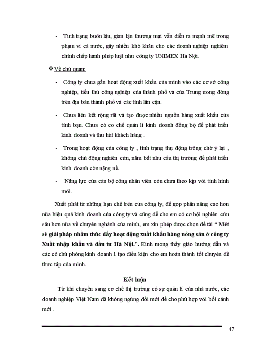 image for page Một số giải pháp nhằm thúc đẩy hoạt động xuất khẩu hàng nông sản ở công ty Xuất nhập khẩu và đầu tư Hà Nội.