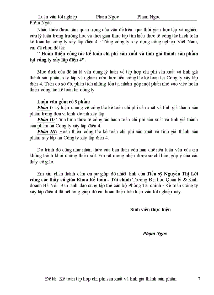 image for page Hoàn thiện công tác kế toán chi phí sản xuất và tính giá thành sản phẩm tại công ty xây lắp điện 4 \