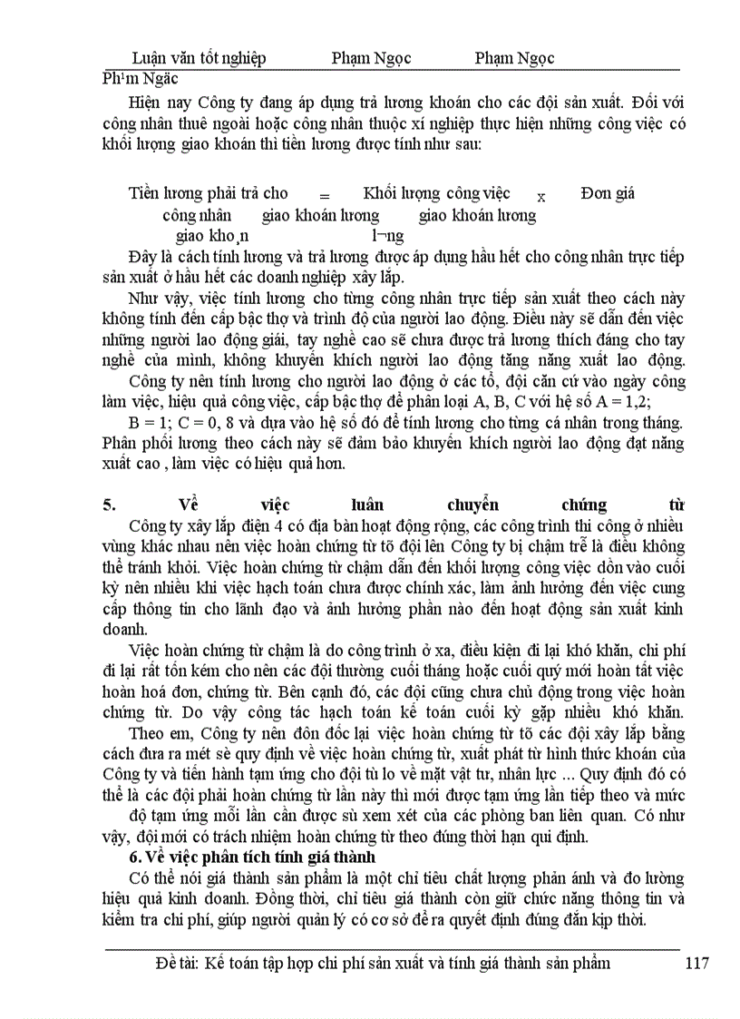 image for page Hoàn thiện công tác kế toán chi phí sản xuất và tính giá thành sản phẩm tại công ty xây lắp điện 4 \