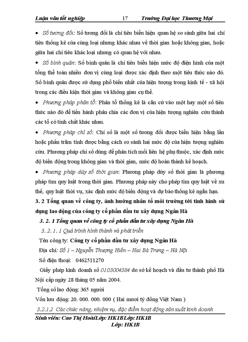 image for page Phân tích tình hình sử dụng lao động tại Công ty cổ phần đầu tư xây dựng Ngân Hà