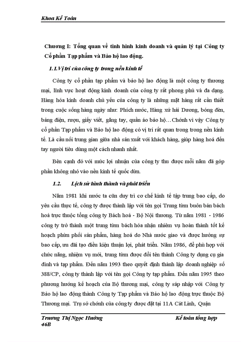 image for page Tình hình kinh doanh và quản lý tại Công ty Cổ phần Tạp phẩm và Bảo hộ lao động.