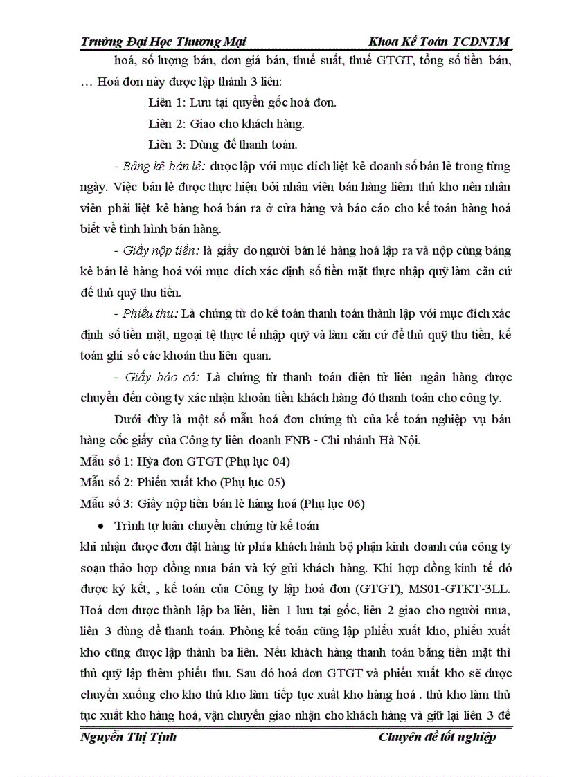 image for page Hoàn thiên phương pháp kế toán nghiệp vụ bán hàng nhóm hàng chủ yếu (cốc giấy) tại công ty liên doanh FNB – chi nhánh Hà Nội