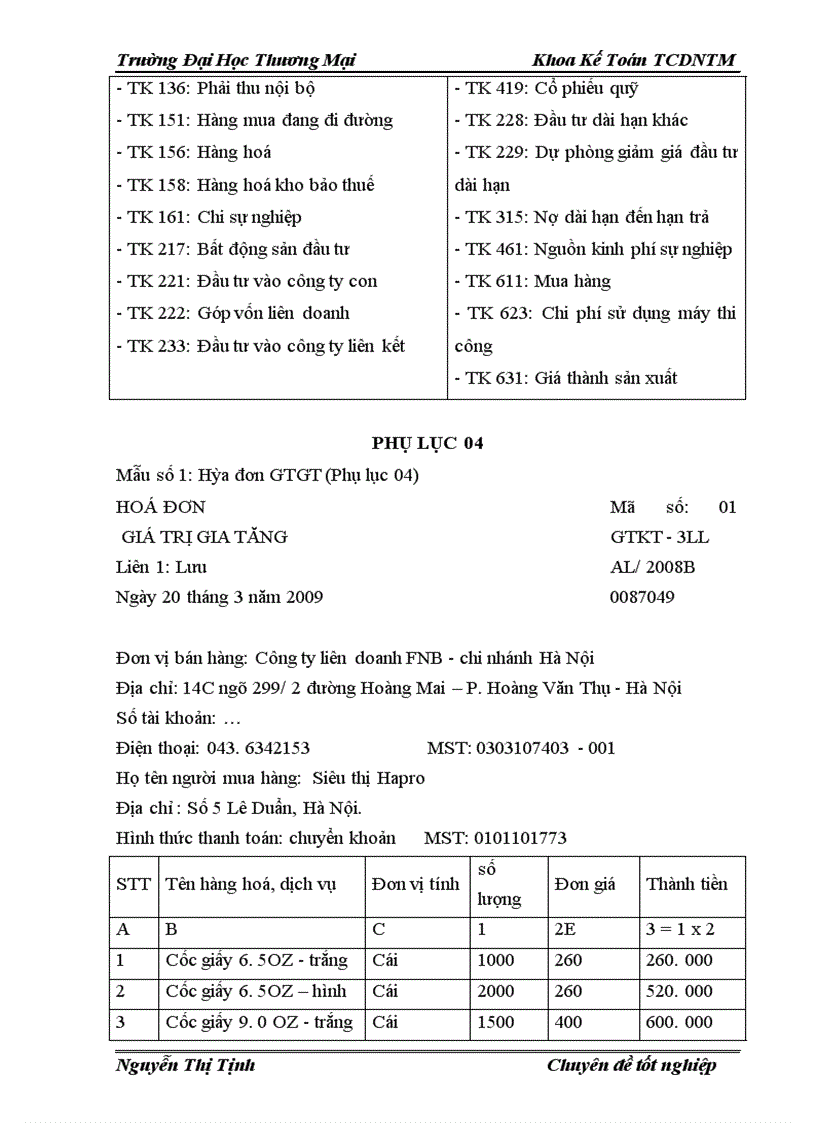 image for page Hoàn thiên phương pháp kế toán nghiệp vụ bán hàng nhóm hàng chủ yếu (cốc giấy) tại công ty liên doanh FNB – chi nhánh Hà Nội