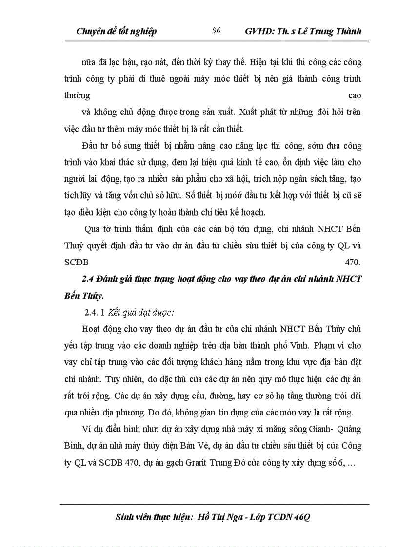 image for page Nâng cao chất lượng hoạt động cho vay theo dự án đầu tư tại Chi nhánh NHCT Bến Thuỷ